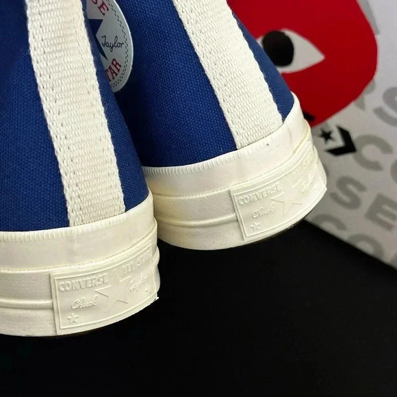 Converse x PLAY Comme des Garçons Chuck 70 Blue Quartz Size 8 - Picture 4 of 7